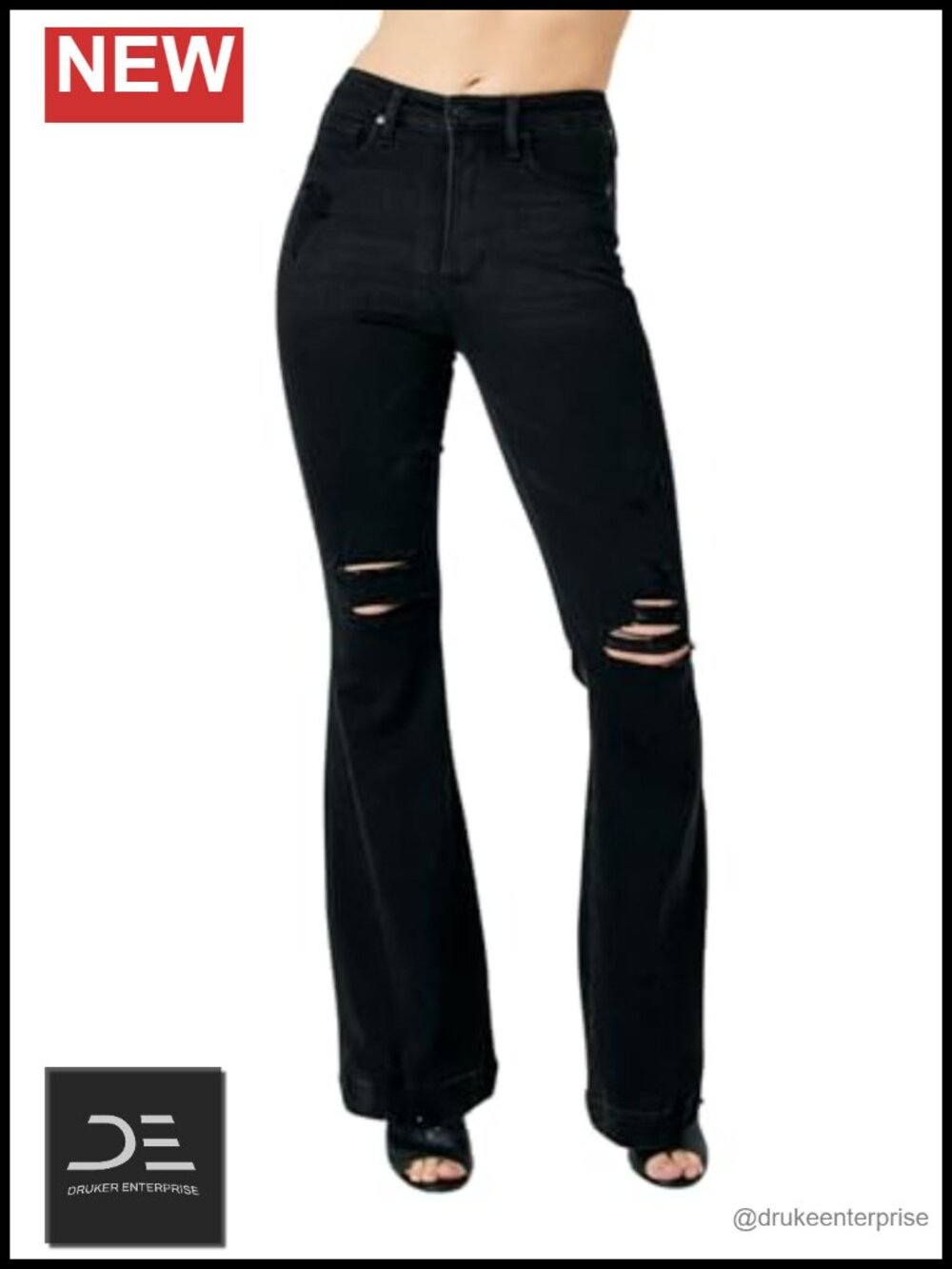 Judy Blue High-Waist Flare Jeans with Tummy Control in Cotton Blend